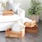 Set of 4 Brown Mahogany Farmhouse Storage Basket, 22" x 15" x 9"